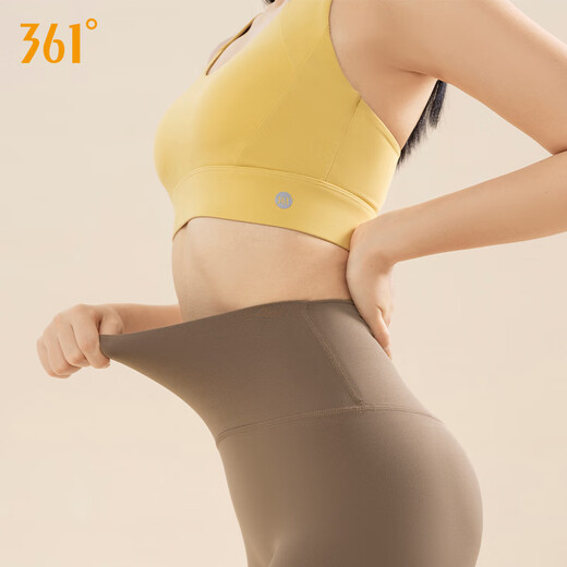 361°瑜伽裤女新款外穿高腰收腹提臀打底裤鲨鱼裤女跑步运动秋季 可可色(689) M