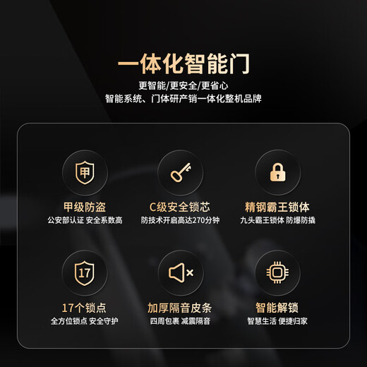 欧帝乐（OUDILE）甲级防盗门锌合金入户门别墅大门+航空铝箔填充进户门智能指纹锁 问智S9 人脸锁 2150*960 /2050*1050