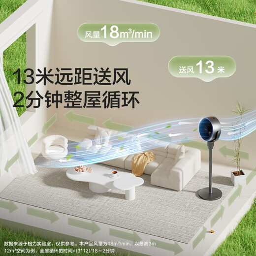 Gree Electric Fan Household Air Circulation Fan DC Frequency Floor Fan Desktop Small Fan Intelligent Remote Control Timing Fan Office Bedroom Living Room Exhaust Fan Air Conditioning Companion FXDZ-2072Bvg3 (Voice Intelligent Control + Antibacterial and Antiviral)