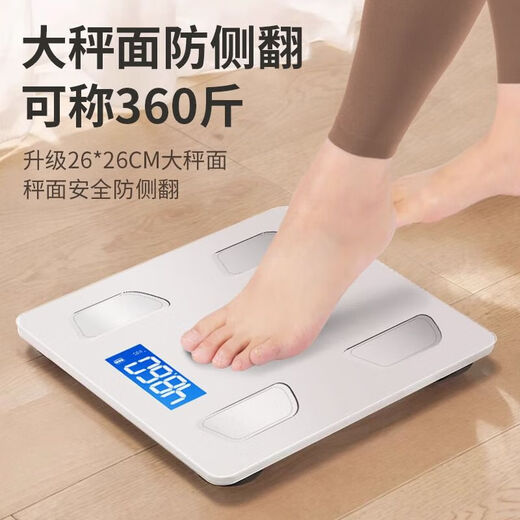 【支持米家APP控制】体脂秤电子秤家用体重秤人体秤高精度精准耐用减肥脂肪秤小米平替人体体重称 米家联动体脂秤-白色【电池款】