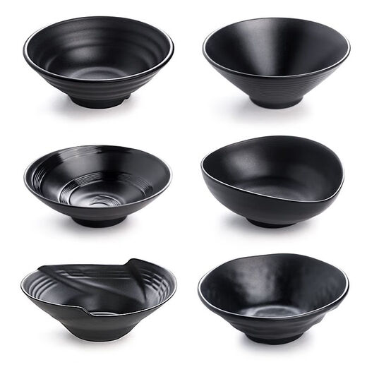 Yonghuanmide Nouilles de table de table imitation porcelaine en plastique nouilles d'escargot en plastique nouilles de riz nouilles de soupe bol maocai grand bol noir bol chaud épicé 1105 Promotion de temps limité