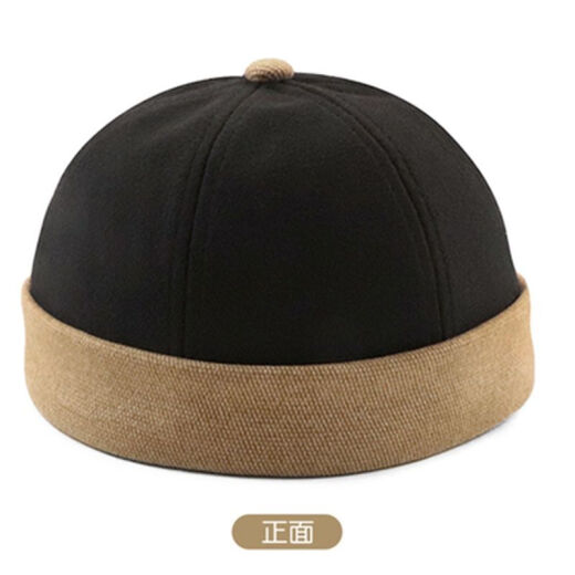 Fun Landlord Hat Men's Spring and Autumn Melon Skin Hat Men's Landlord Hat Women's Trendy Brand Middle-aged and Elderly Retro Hip-Hop Noble Flip-Flip Yuppie Hat Watermelon Hat 15831 Dark Blue Can Adjust (56-60CM)