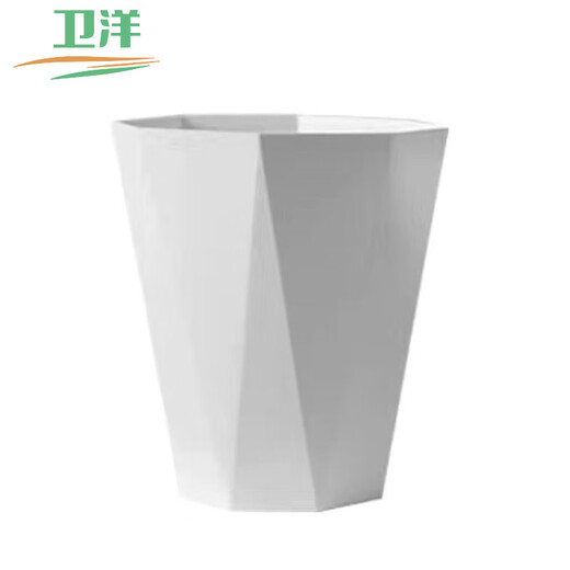 Weiyang WYS-724 petite poubelle en forme de diamant poubelle de bureau poubelle en plastique sans couvercle blanc