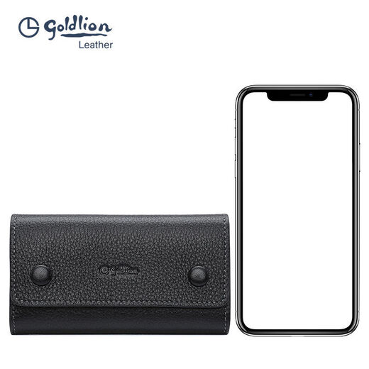 Billetera jinlilai capa superior portátil de caza de vacas bolsas de llave de cuero genuino cintura para colgar la tarjeta de la tarjeta del automóvil tendencia negra