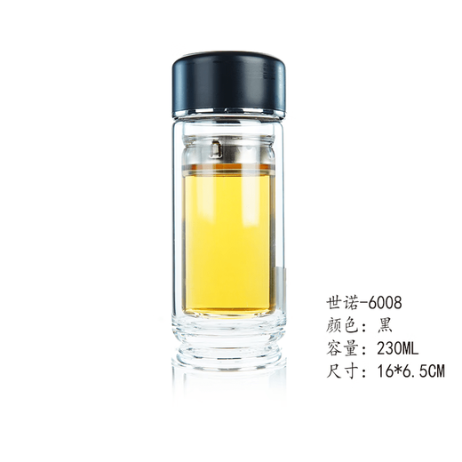 三栖虎玻璃杯松道双层玻璃杯男女士时尚新水晶杯茶杯子商务办公 200ml 诗特意(1585)蓝