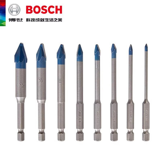 Bosch (BOSCH) hexagonal handle hard ceramic tile drilling drill alloy bit 4/5/6/7/8 multi-function triangle dry drill bit hexagonal handle ceramic tile * 3 masonry * 2 mixed set