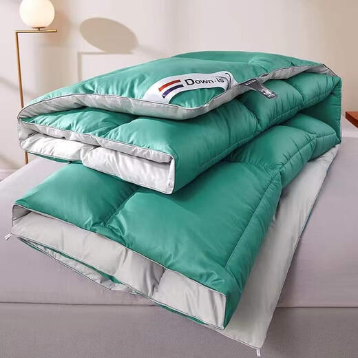羽绒被子95白鹅绒高档被芯冬天加厚保暖单双人被8斤10斤6 宾利蓝 180x220cm总重10斤
