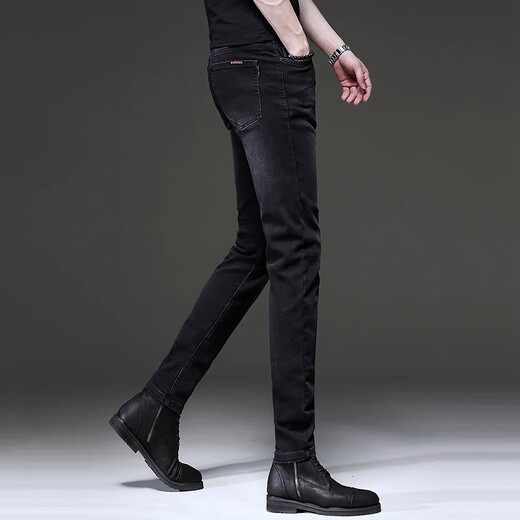 Westtour -Jeans Männer 2025 neue Hosen Männer Trendy Retro kleine Fußmännerhosen Stretch Casual Hosen Männer angepasst 1049 Grau xxs 32