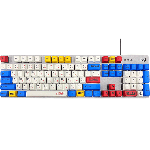 罗技（Logitech）K845机械键盘 游戏办公键盘 全尺寸背光电竞有线键盘 TTC轴系列 节日礼物 K845青轴-蓝白高达