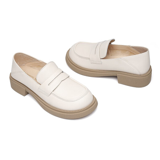Rote Libellefly-Slipper neuer dicker Sohle Erhöhung kleiner Lederschuhe Britische Runde-Zehnte-Einzelschuhe WTB13582 Bei White 39