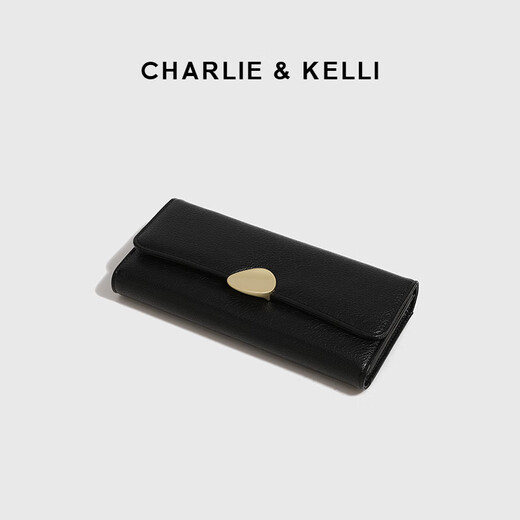 CHARLIE&KELLI brand CK light luxury bag women's bag 2025 new coin purse long simple multi-card slot clutch black Bakura Sufa brand gift bag