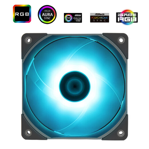 利民Thermalright TL-C12015L 12v RGB 7色风扇薄款风扇12cm散热风扇  TL-C12015L【两只装+4针1分3线】