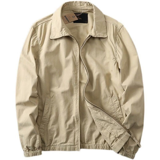 Ranwei Ferre American Casual Jacket Herren Spring- und Herbst-Dünnstil mittleren und jungen Arbeitskleidung vielseitig Einfacher Revers-Top Khaki-13068 L Empfohlen 120/140jin [Jin ist 0,5 kg]