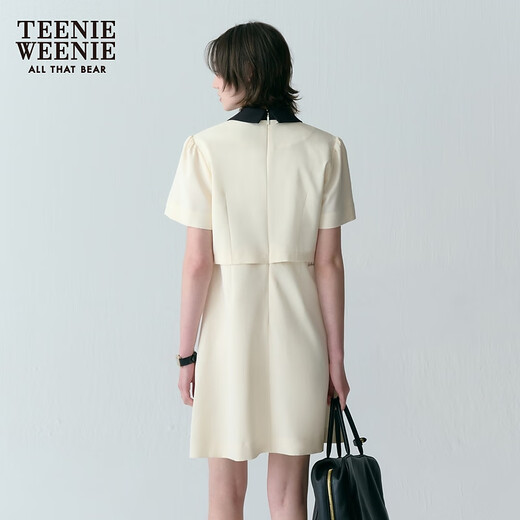 
Teenie Weenie bear women's clothing summer college style casual design sense white dress short skirt women's clothing creamy white M