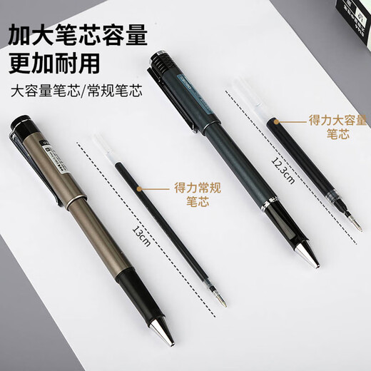 得力签字笔商务办公中性笔0.5/0.7/1.0m加粗大容量黑色 4支笔（0.7黑芯）+20支笔芯S761 其他/other x 其他/other
