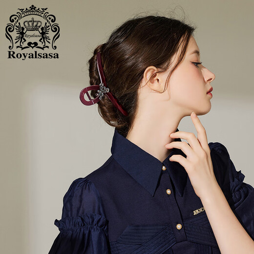 Royal sasa皇家莎莎发饰红色发夹抓夹蝴蝶女后脑勺高马尾鲨鱼夹轻奢