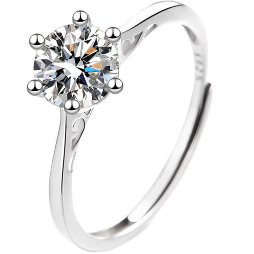 EothPT950 platinum six-claw moissanite diamond ring for women in platinum, begging for marriage, Valentine's Day birthday gift for girlfriend PT950 platinum six-claw moissanite ring + certificate