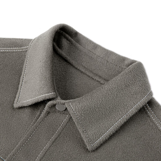 GXG men's clothing, simple and basic design, wool short coat, woolen coat, men's 23 years winter, olive green (double-sided) L