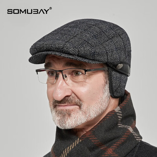 Somubay alter Mann Hut Männer Baseball Mütze Herbst- und Wintergeschenke für Papa und Opa Outdoor warmer Ohrhut Hut Old Mannes Fronthut Kaffee Farbe [Baumwollfutter, mit Ohrschutz] eine Größe [56-58 cm]