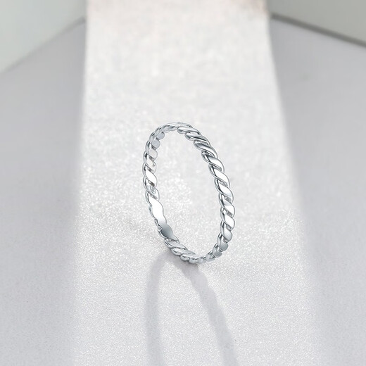 ZLF (ZLF) PT950 platinum ring for women, fashionable twisted ring, stacked and matched tail ring, T 13 - 1.30g