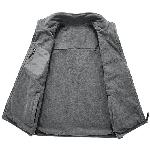 Guqian double-sided vest for men in autumn and winter multi-pocket workwear vest for men outdoor leisure fishing vest top clothes khaki L