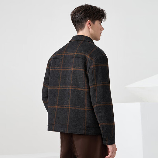 Dances with Wolves Duck Down Liner & Temperature Locking Lining 51% Wool Plaid Men's Jacket 001 Black 175