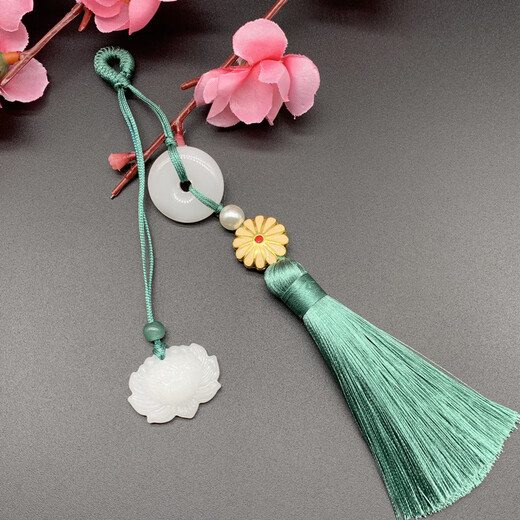 QUAMER Cheongsam Hanfu Pendant Pressed Placket Tassel Tassel Pendant Retro Chinese Style Safety Button Royal Blue