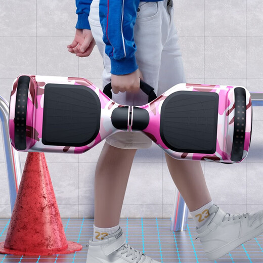 
ZOLA electric balance bike children's adult body sense bike parallel bike dual-wheel self-balancing 6-12 years old hand-held rod off-road wheel 6.5-inch high-fitting powder [balanced anti-shake + glitter wheel]