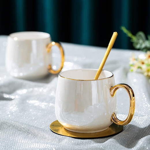 Huangtong Jingdezhen High Temperature Resistant Ceramic Water Set Luxury Phnom Penh Nordic Style Living Room Teapot Teacup Gift Afternoon Tea Aegean Sea Pearl White High-end Water Set