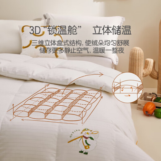 Luolai children's outdoor goose type A pure cotton antibacterial 95% white goose down duvet winter quilt 5.9Jin [Jin equals 0.5kg] 200*230cm white