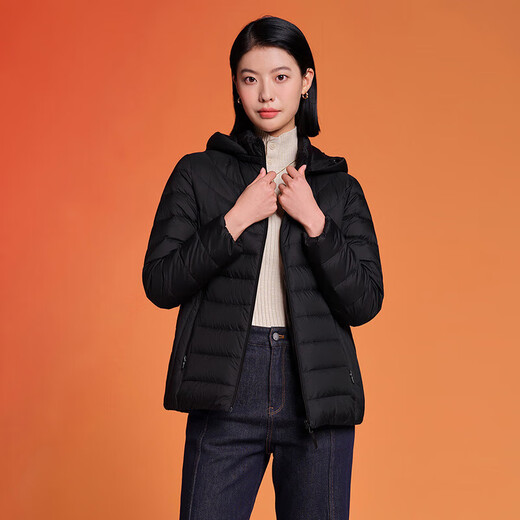 Tambor Lightweight Down Jacket Women's Short Loose Removable Hat Autumn Warm Women's Jacket TD236256 Black 170