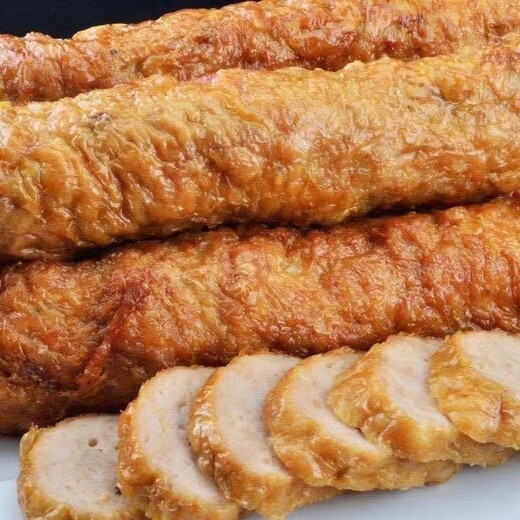 Chaowanzan Handmade Chaoshan Pork Roll 500g Longjiang Specialty Chaoshan Meat Roll Meat Patty Authentic Guangzhang Meat Snacks Pork Roll 1 Jin [Jin equals 0.5 kg] (Send chili sauce + garlic)