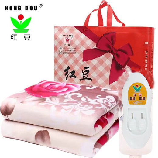 Hongdou electric blanket 1.8x2 meters thickened double double control electric blanket 1.2 meters single safe household electric mattress (Red Bean) thickened suede - three-speed temperature adjustment Hongdou - double single control length 1.5 meters wide 1.2 meters