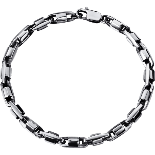 Shengshi Qiyuan pt950 platinum bracelet, dazzling black gold, men's platinum bracelet, high-end Japanese character bracelet, men's gift for boyfriend, gift for husband, dazzling black platinum, 16 cm, 10.40 g, 4.2mm thick