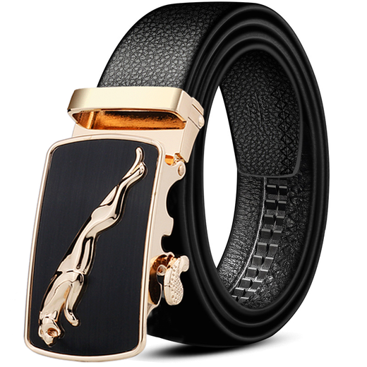 VANLUNTALU new belt men's fashionable automatic buckle business casual belt middle-aged and young Korean version men's belt simple versatile belt black face