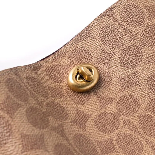 蔻驰（COACH）专柜款WILLOW 22老花手提水桶包 单肩斜挎女包 送女友同价618 棕色C3890-B4NQ4(底部有金属座)