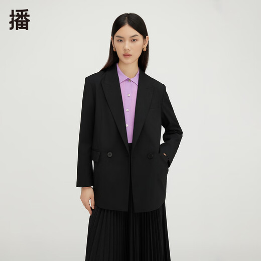Lapel blazer women's casual simple top DDQ4XD5271 K40 black M