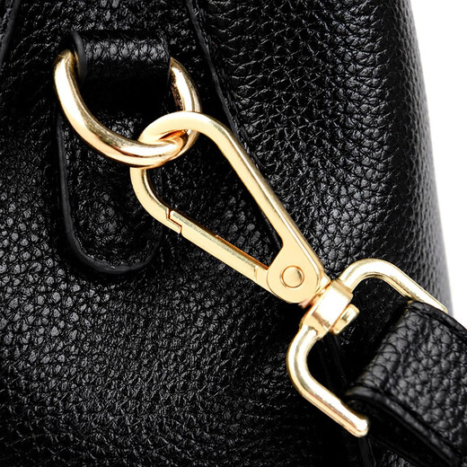 Kangaroo Kara genuine leather women's bag cowhide handbag crossbody bag large capacity gift for wife and mother middle-aged women's bag black gift box + hand bag