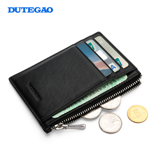 Dutegao Driver Proced permis Carte Carte Sac Mensine en cuir authentique Mini portefeuille Multifinection Multifinection Ultra-Thin Storage Cartes Set Permis de conducteur Set Black