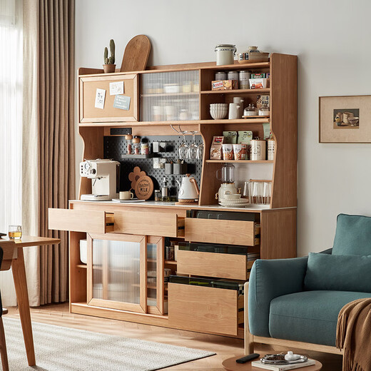 
Lin's home dining side cabinet Nordic log style wall cabinet wine cabinet tea cabinet chest of cabinet living room storage cabinet OU7T