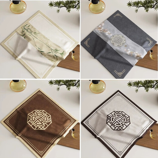茵尚新中式茶盘盖巾简约方形防尘罩玻璃茶杯盖布万能防尘多用遮灰方巾 青竹绒布茶盘盖布 55*55【中号茶盘适用】