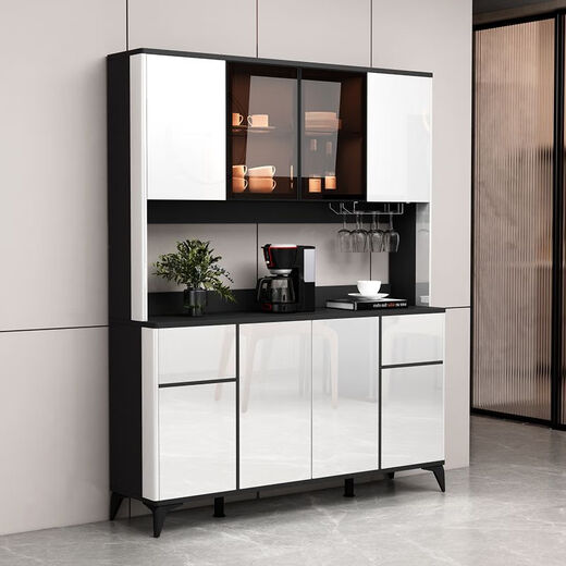 Jede Person träumt 2025 Neues leichter luxuriöses Sideboard Wohnzimmer Weinschrank Hausküchenschrank Schrank integrierter Wandstraßenschrank hellgraue Tür 180*40*200 Doppelschicht-einzelne Tür Tür