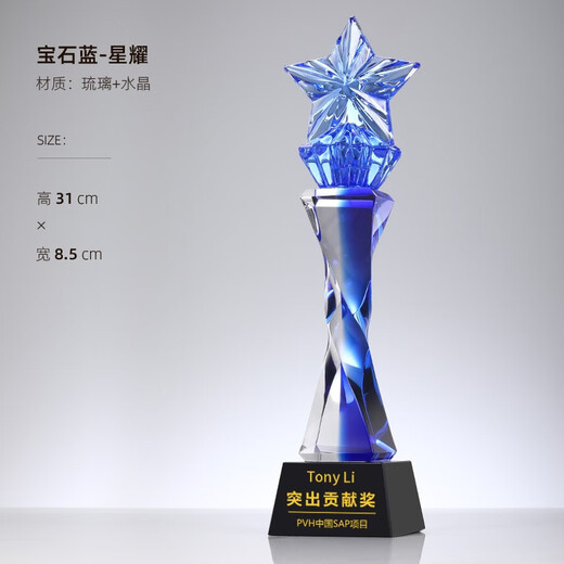 
Dusk Moonlight Trophy Customization Company Annual Meeting Recognizes Outstanding Employees Enterprise Suppliers High-end Artificial Crystal Glass Crown Dealers Partner Medal Team Collaboration Memorial Cup Golden Honor