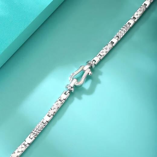 Yuan Shengfu's new PT950 high-quality colorful horseshoe platinum bracelet, authentic fashionable and versatile platinum bracelet for women, 12.34, length 15.5CM