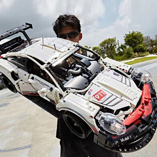 KI-Stil kompatibel mit Lego Lamborghini Bugatti Sport Car Building Block Model Fernbedienung Rennsport Hochdiffer Versammlungen Spielzeug Kinder Technologie Apollo Sportwagen 1391 Partikelleistung Version