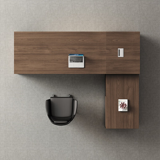 Wellsijia boss desk office desk and chair combination modern simple leadership desk supervisor manager desk president desk work table 1.6 meters boss table + side cabinet E0 grade plate