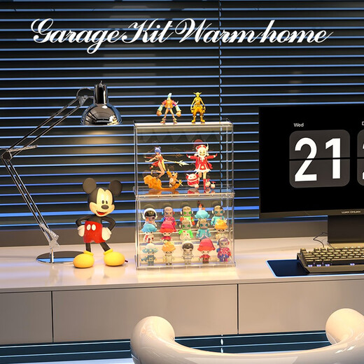 KAMAN Blind Box Storage Display Rack Transparent Dustproof Lego Brick Box Rack Bubble Mart Figure Display Box Large Ladder Model Transparent 1