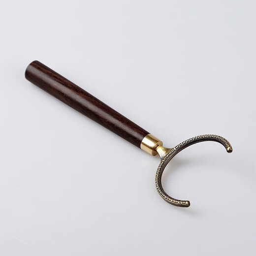 Qianhui ebony tea cup and fork tea clip cup holder metal tweezers solid wood tea clip kung fu tea set clip tea ceremony spare parts ebony solid wood tea cup and fork one pack