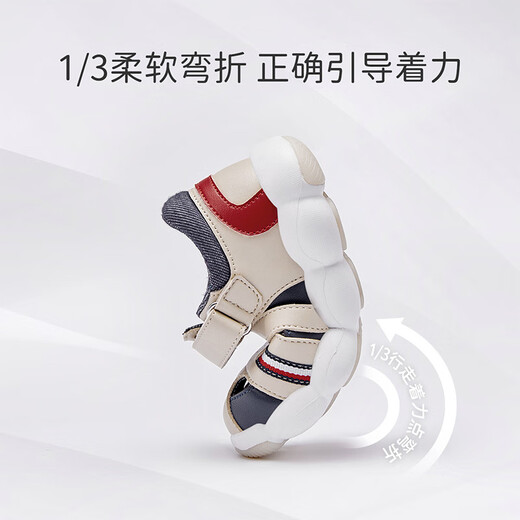 DAVE&BELLA boys' sandals, children's casual shoes, stylish baby shoes, soft-soled toddler shoes, summer new children's shoes, khaki color, in stock 26