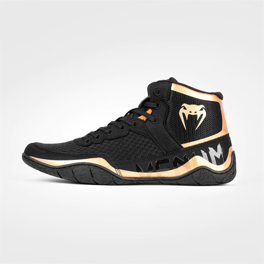 Venum Elite Wrestling Schuhe Trainingschuhe Kampfschuhe Professionelle Konkurrenz Boxschuhe Schwarz Gold 42.5